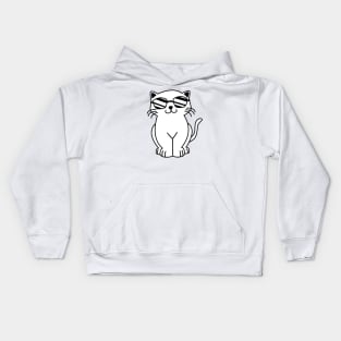 Cat Wearing Sunglasses - funny cat design Kids Hoodie